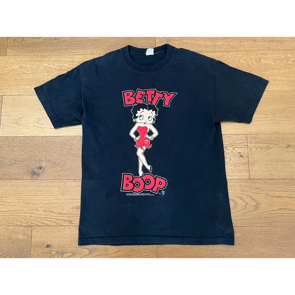 Authentic 1996 Betty Boop Shirt Double Sided Print‎ "XL" Alstyle Tag Black Tee